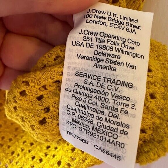 Madewell Texture & Thread Yellow Eyelet Flutter-Sleeve Top Size Medium - Picture 9 of 10